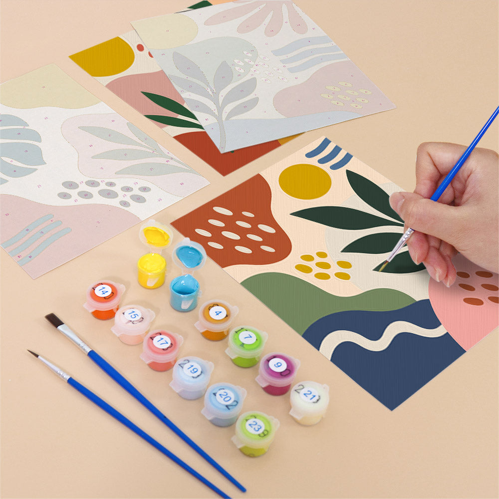 Muted Botanical Abstracts mini paint by numbers – image 12