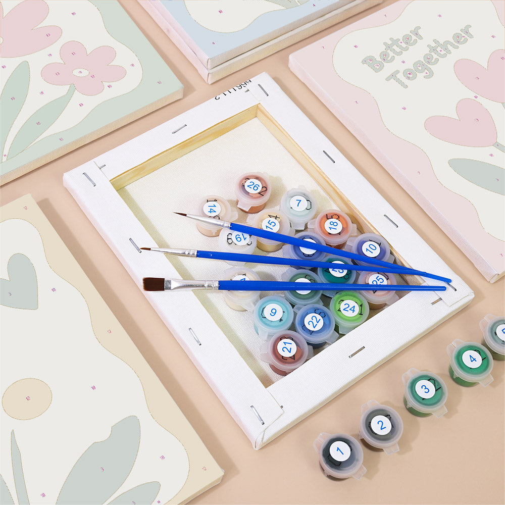 Cheerful Flower Affirmations mini paint by numbers – image 2