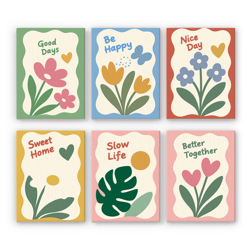 Cheerful Flower Affirmations mini paint by numbers – image 7