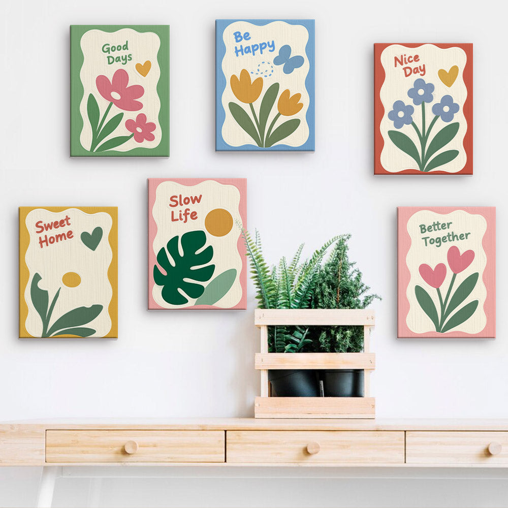 Cheerful Flower Affirmations mini paint by numbers – image 15
