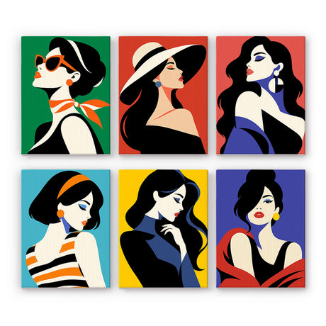 Chic Women Portraits mini paint by numbers – image 7