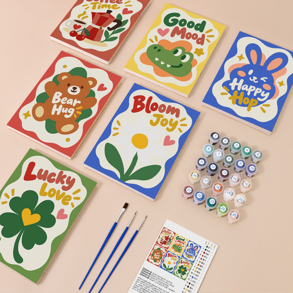 Playful Positive Icons mini paint by numbers – image 1