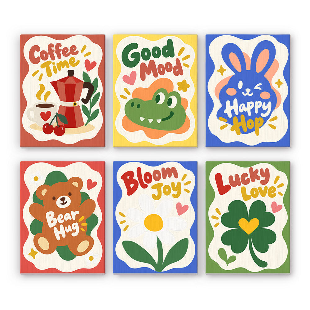 Playful Positive Icons mini paint by numbers – image 7