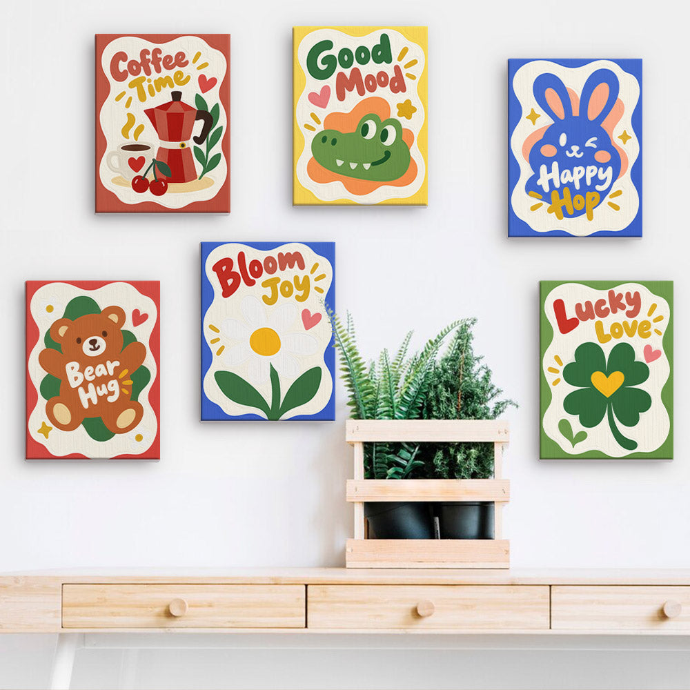 Playful Positive Icons mini paint by numbers – image 15