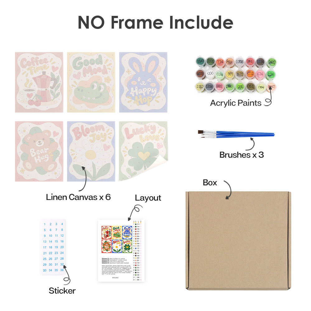 Playful Positive Icons mini paint by numbers – image 19