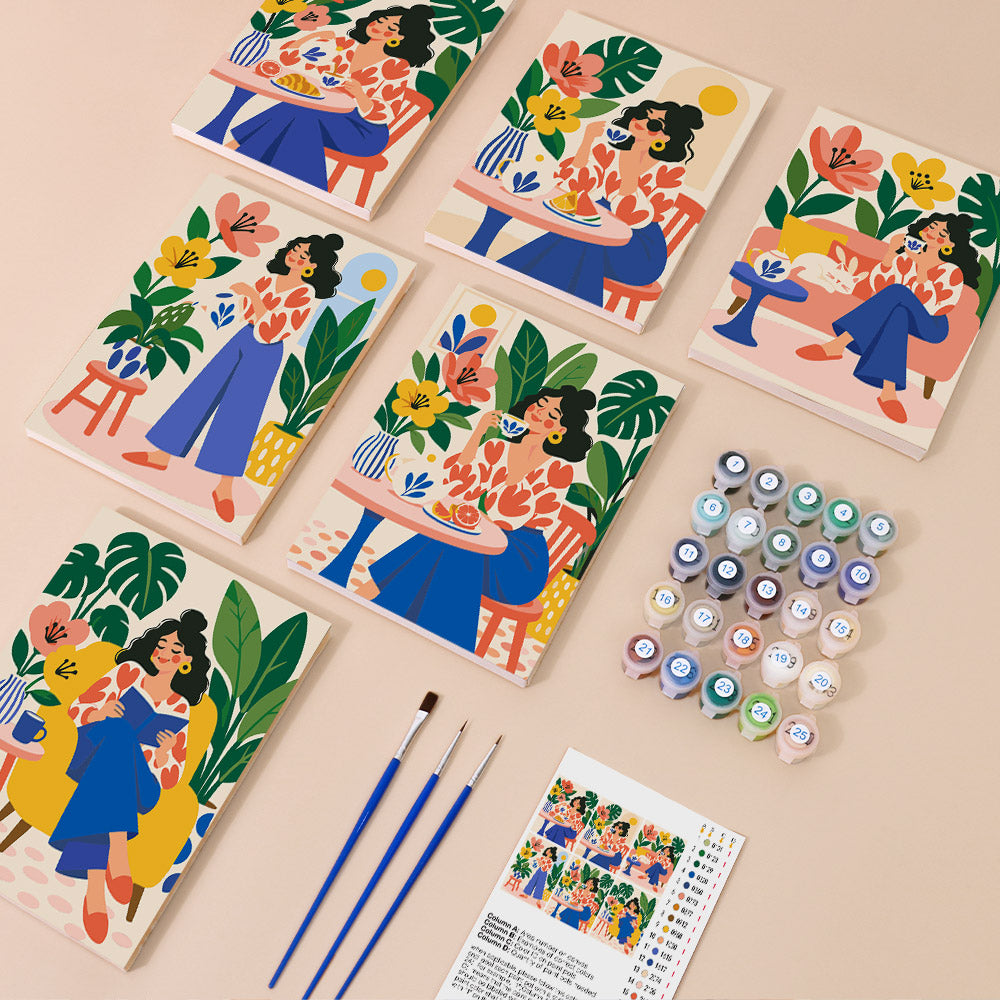 Stylish Women at Home mini paint by numbers – image 1