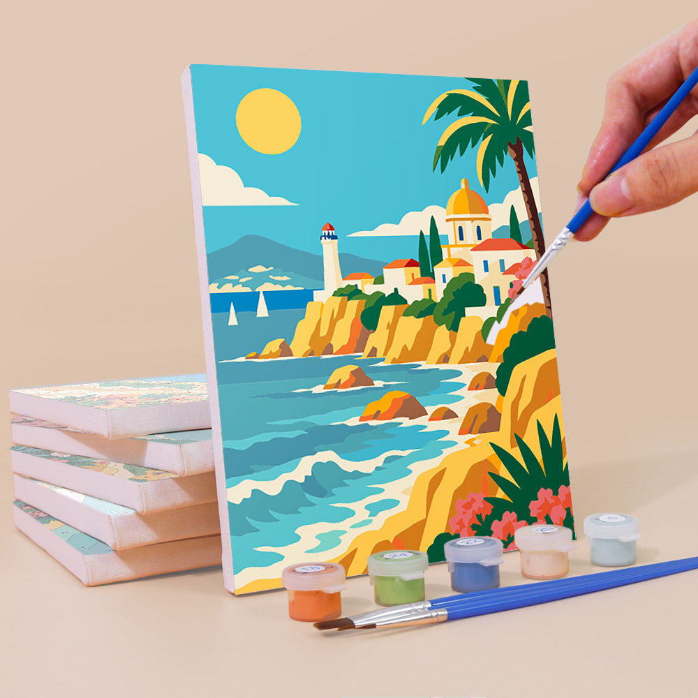 Colorful Travel Landscapes mini paint by numbers – image 3