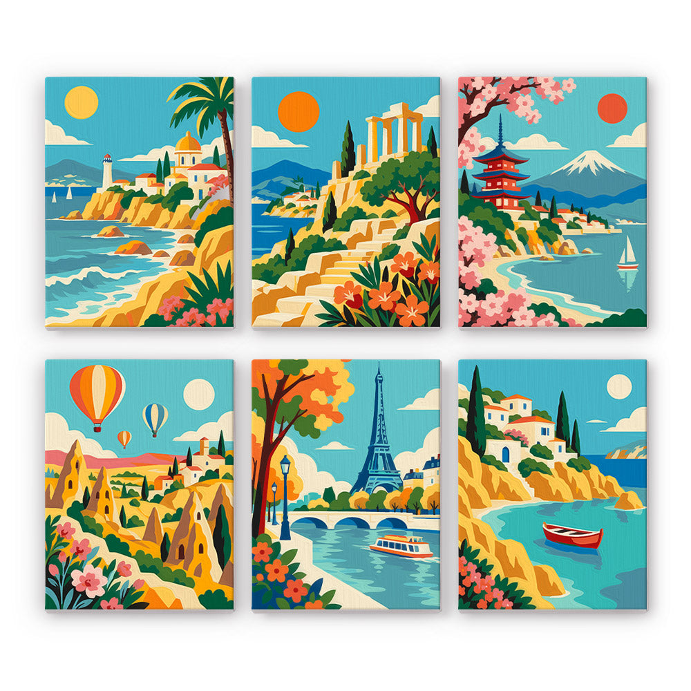 Colorful Travel Landscapes mini paint by numbers – image 7