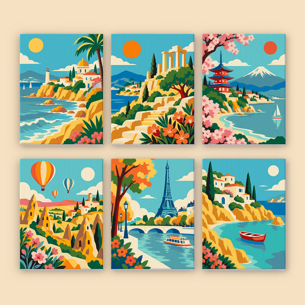 Colorful Travel Landscapes mini paint by numbers – image 8