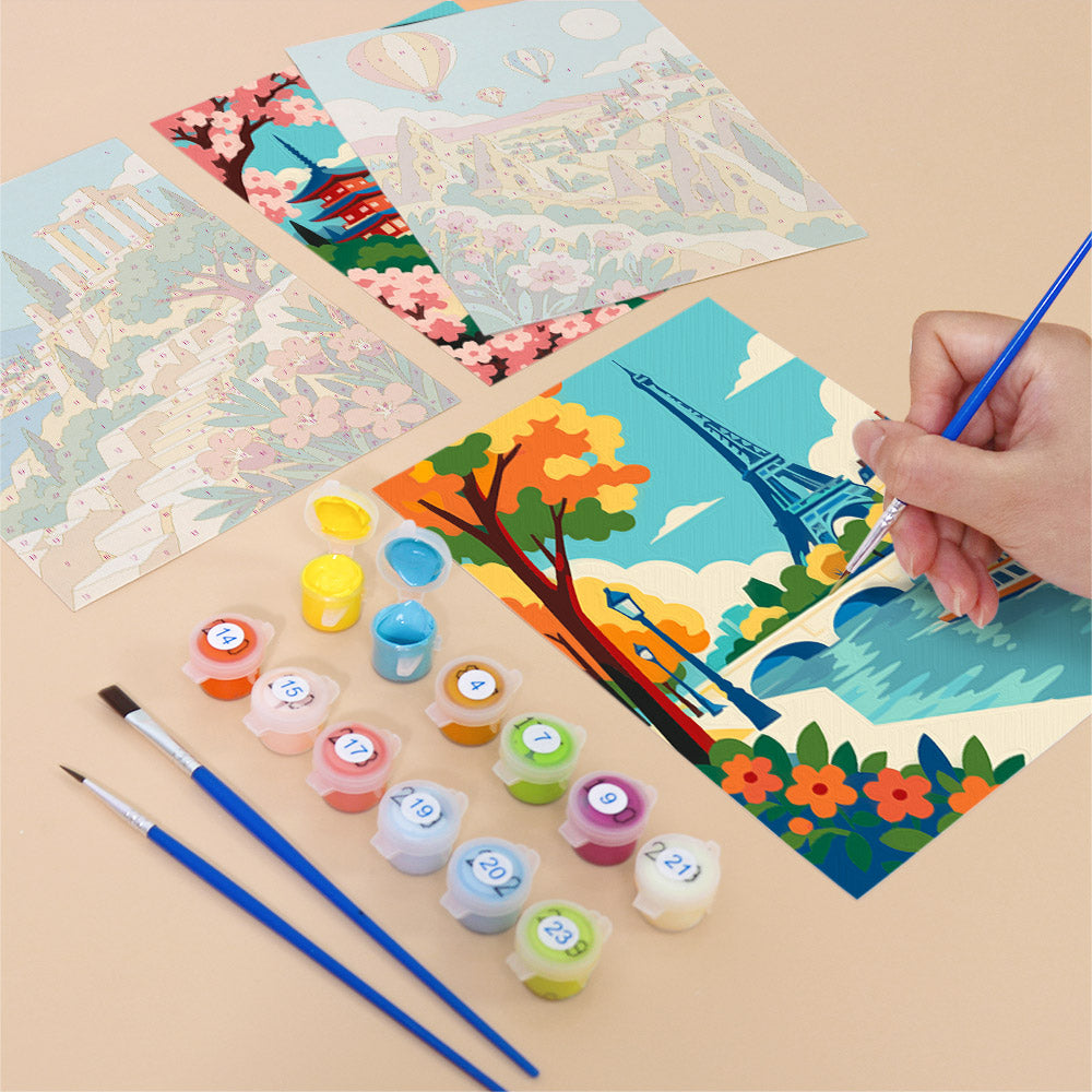 Colorful Travel Landscapes mini paint by numbers – image 12