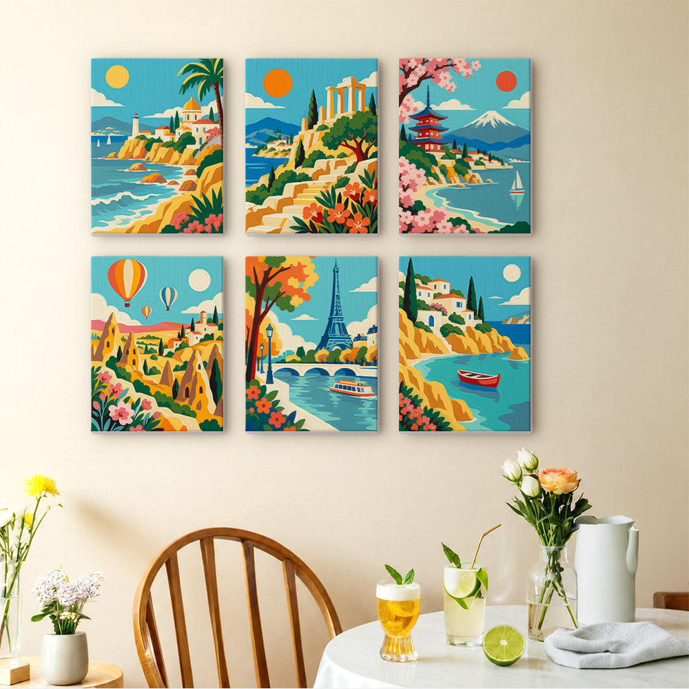 Colorful Travel Landscapes mini paint by numbers – image 14