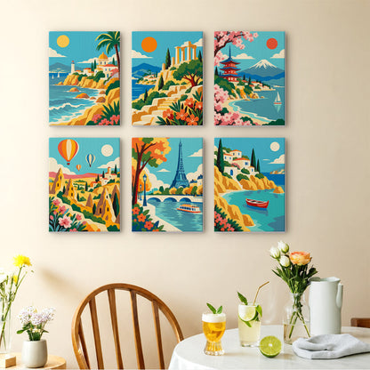 Colorful Travel Landscapes mini paint by numbers – image 14