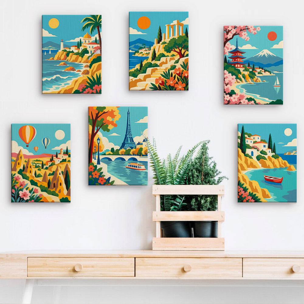 Colorful Travel Landscapes mini paint by numbers – image 15