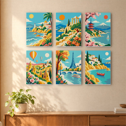 Colorful Travel Landscapes mini paint by numbers – image 16