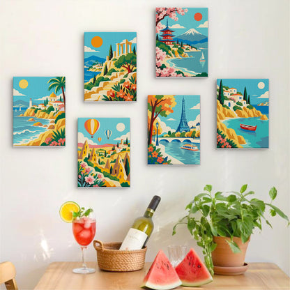Colorful Travel Landscapes mini paint by numbers – image 17