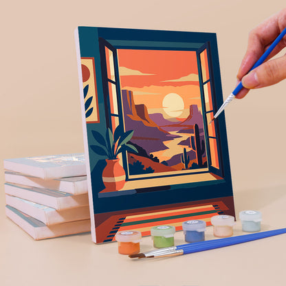 Sunset Window Views mini paint by numbers – image 3