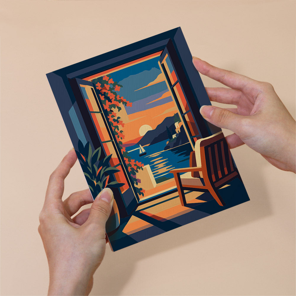 Sunset Window Views mini paint by numbers – image 6