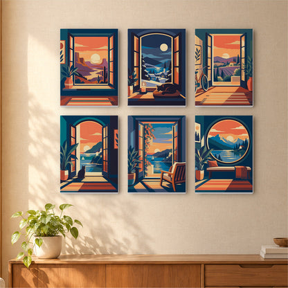 Sunset Window Views mini paint by numbers – image 16