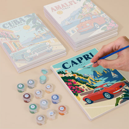 Classic Cars by the Sea mini paint by numbers – image 4