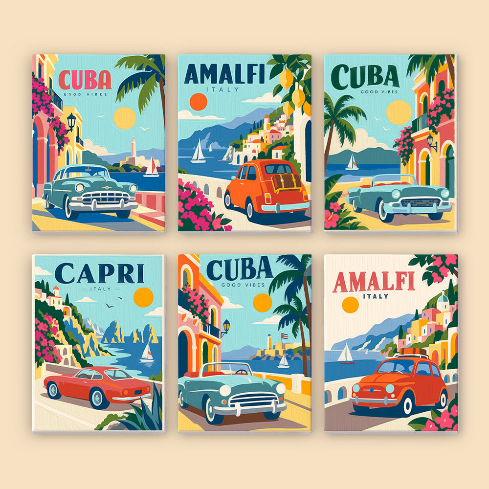 Classic Cars by the Sea mini paint by numbers – image 8
