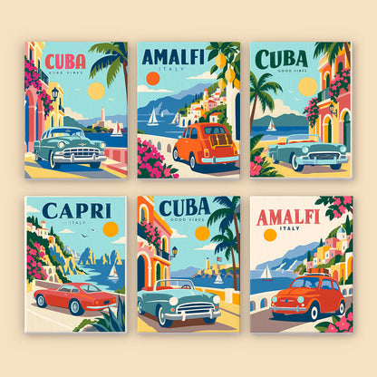 Classic Cars by the Sea mini paint by numbers – image 8