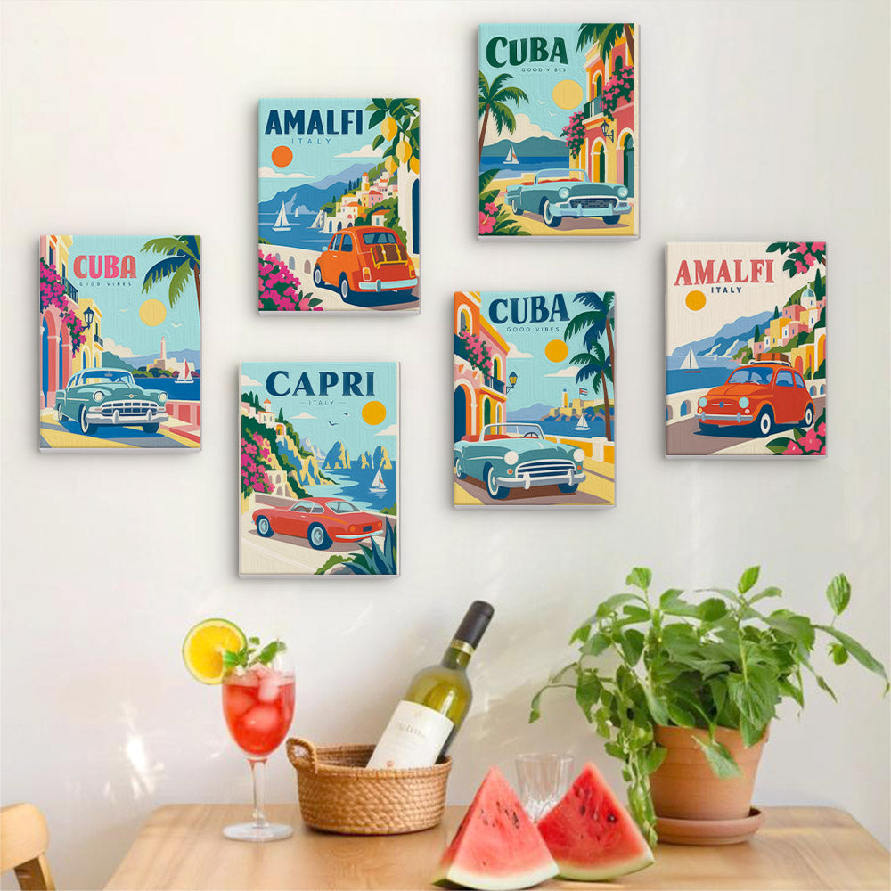 Classic Cars by the Sea mini paint by numbers – image 17