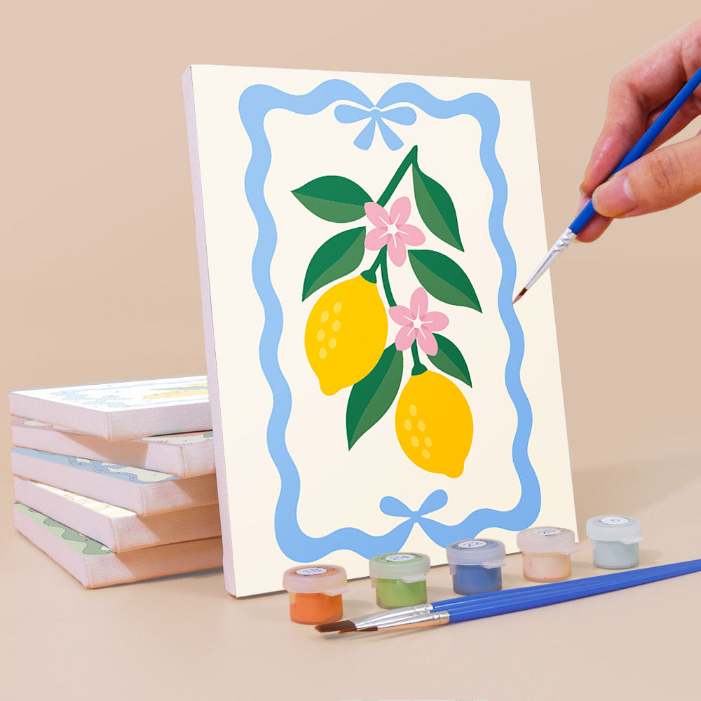 Lemons, Sardines and Moka Pots mini paint by numbers – image 3