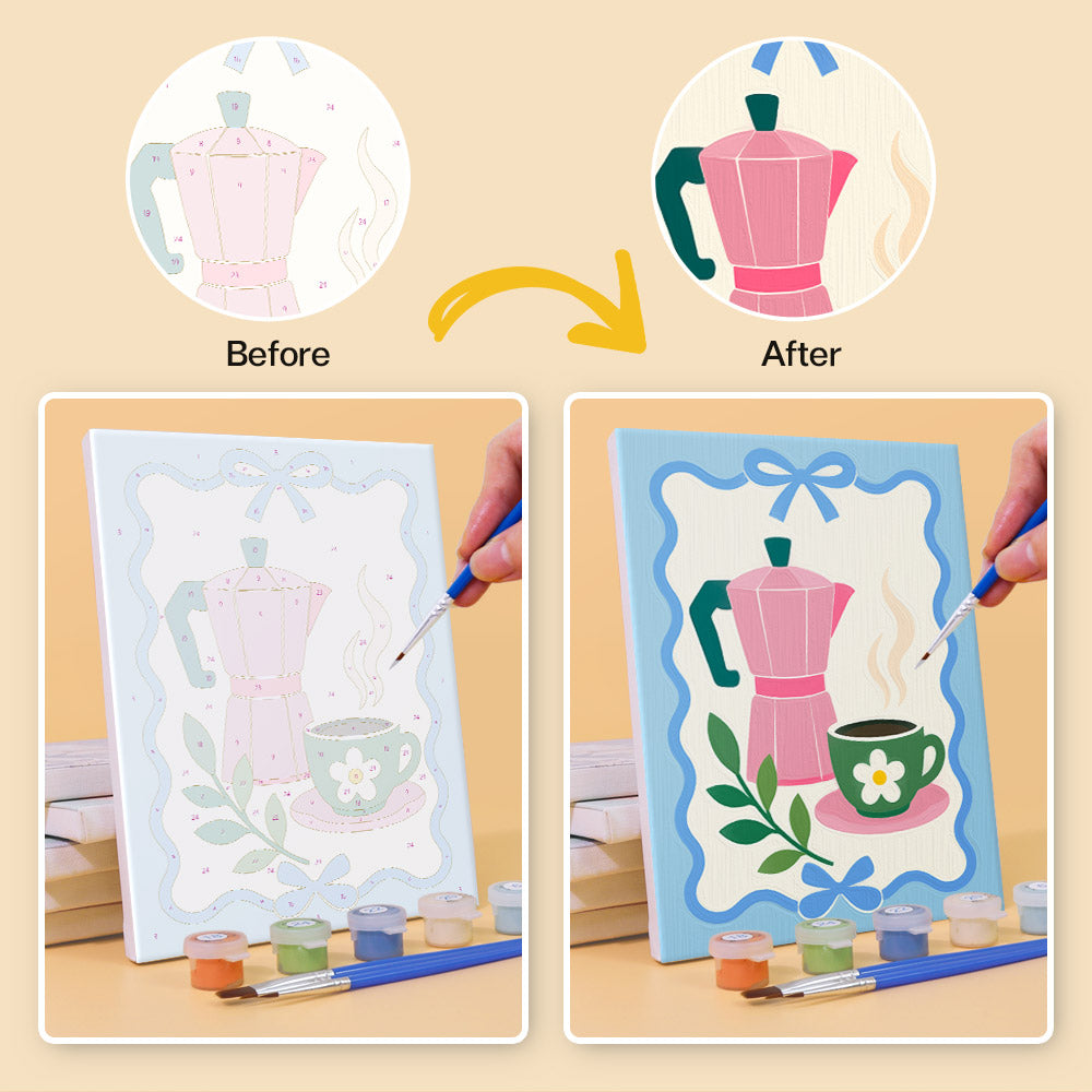 Lemons, Sardines and Moka Pots mini paint by numbers – image 10