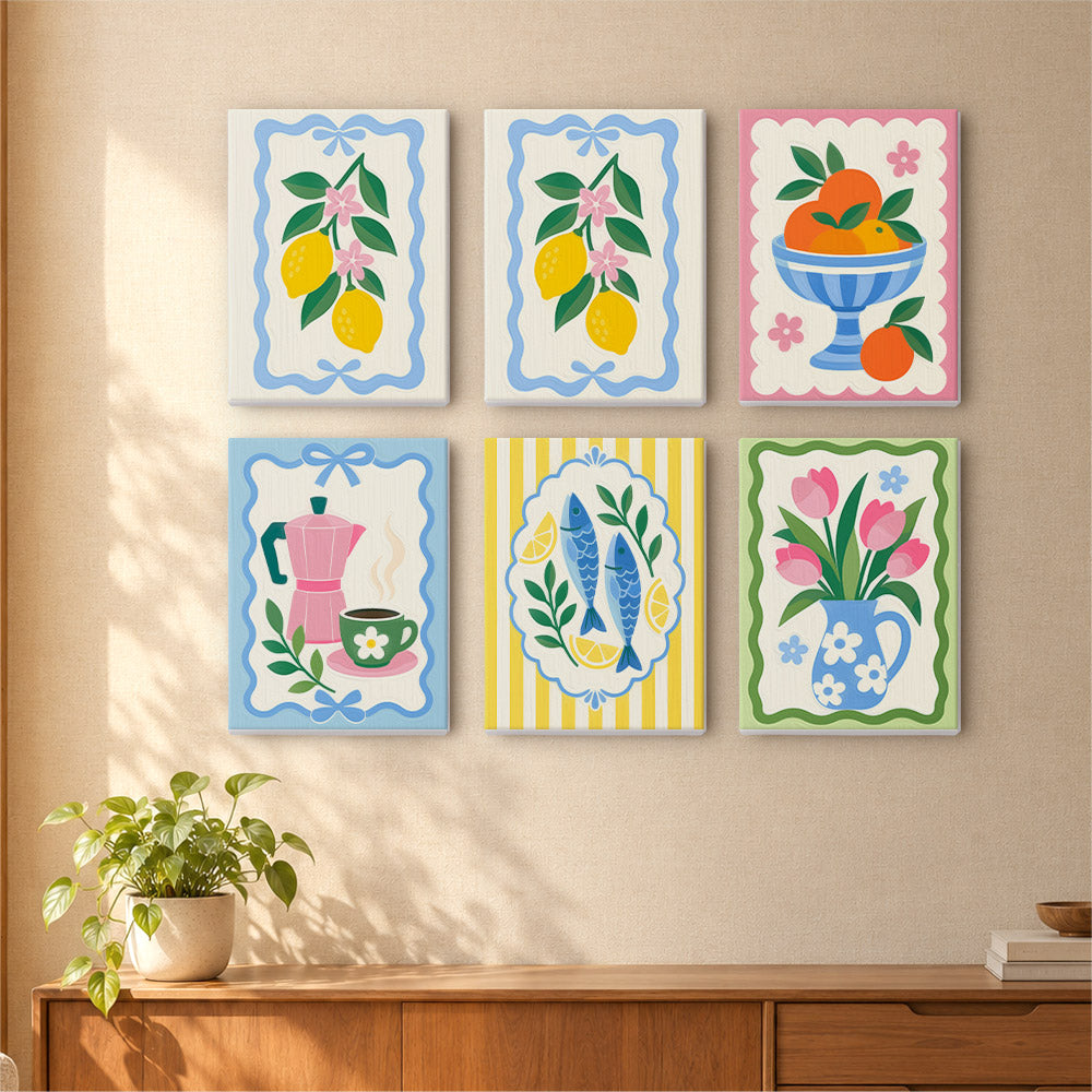 Lemons, Sardines and Moka Pots mini paint by numbers – image 16