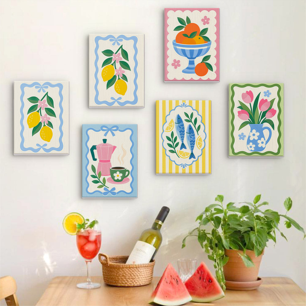 Lemons, Sardines and Moka Pots mini paint by numbers – image 17