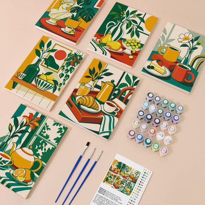 Greek Bust Breakfast Still Life mini paint by numbers – image 1