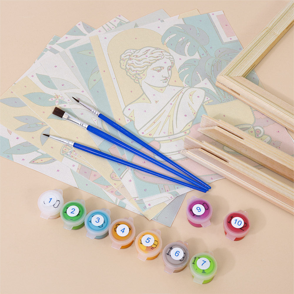Greek Bust Breakfast Still Life mini paint by numbers – image 11