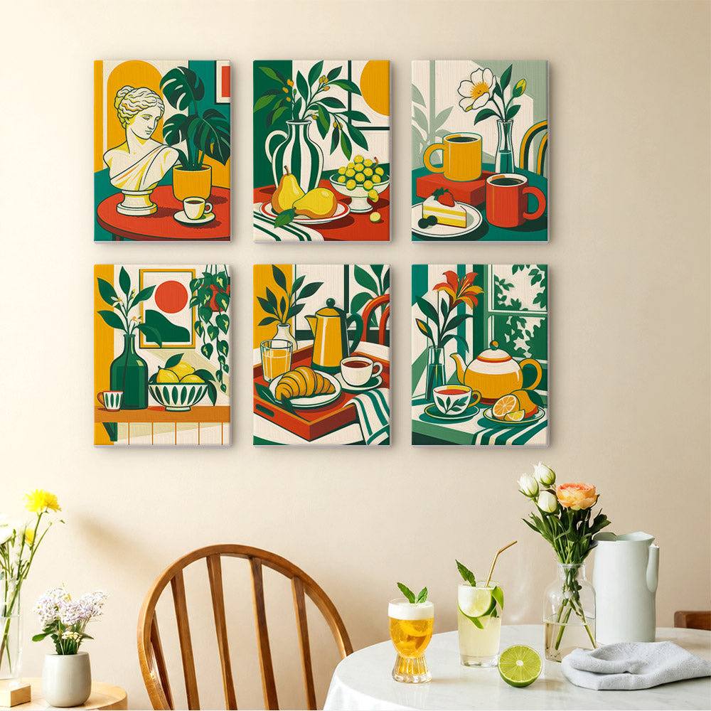 Greek Bust Breakfast Still Life mini paint by numbers – image 14