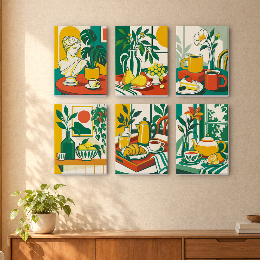 Greek Bust Breakfast Still Life mini paint by numbers – image 16