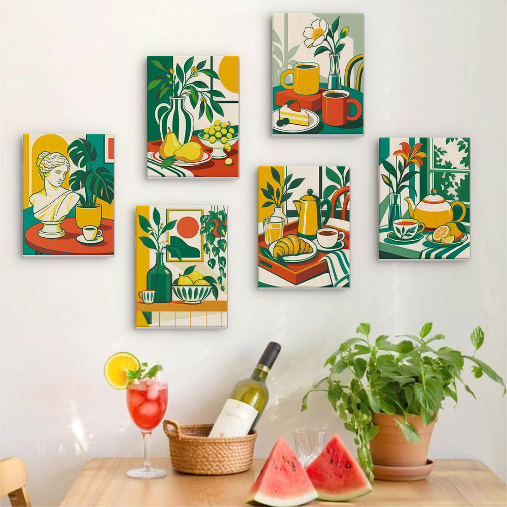 Greek Bust Breakfast Still Life mini paint by numbers – image 17
