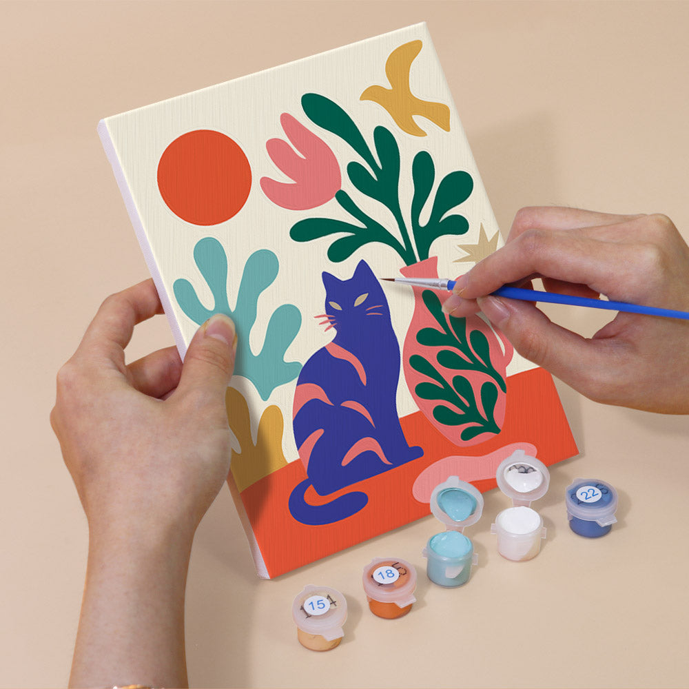 Colorful Botanical Cats mini paint by numbers – image 5