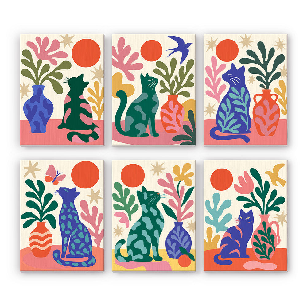 Colorful Botanical Cats mini paint by numbers – image 7