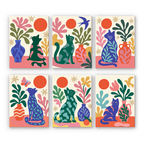 Colorful Botanical Cats mini paint by numbers – image 7