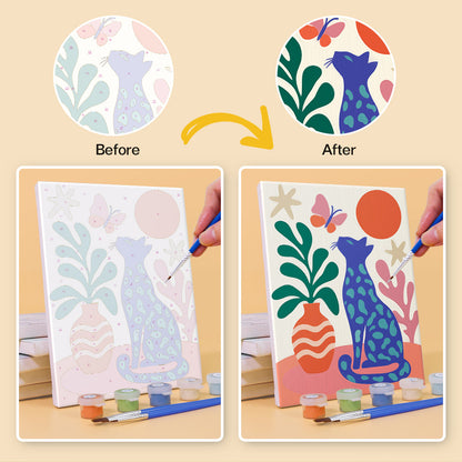 Colorful Botanical Cats mini paint by numbers – image 10