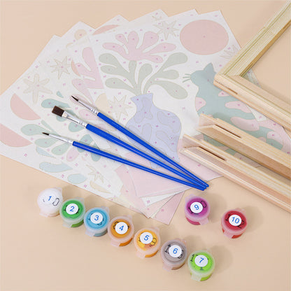 Colorful Botanical Cats mini paint by numbers – image 11