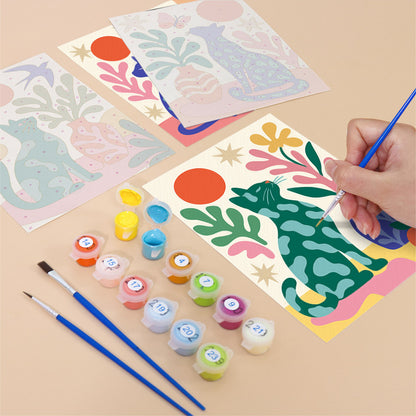 Colorful Botanical Cats mini paint by numbers – image 12