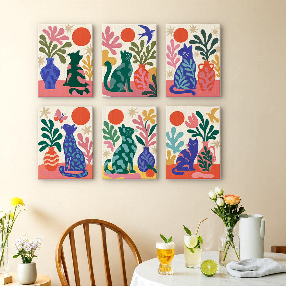 Colorful Botanical Cats mini paint by numbers – image 14