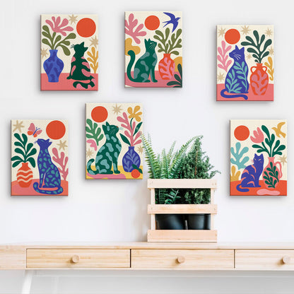 Colorful Botanical Cats mini paint by numbers – image 15