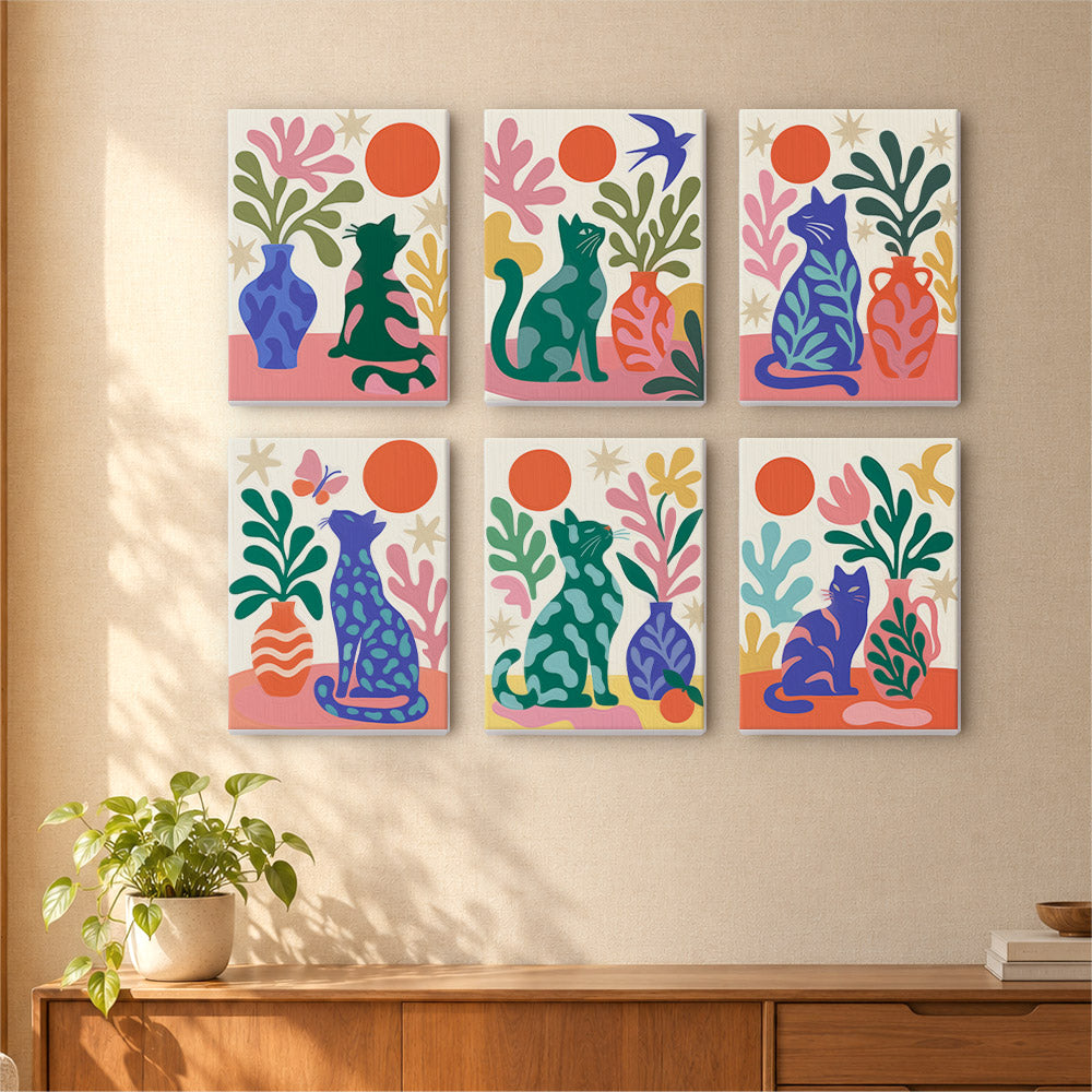 Colorful Botanical Cats mini paint by numbers – image 16