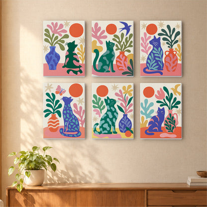 Colorful Botanical Cats mini paint by numbers – image 16