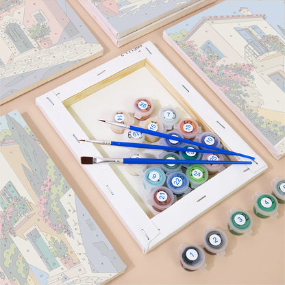 Mediterranean Village Charm mini paint by numbers – image 2