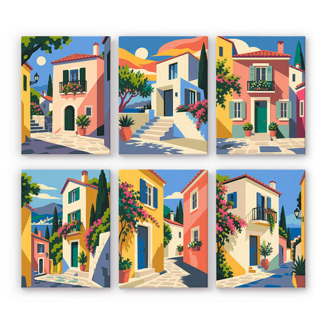 Mediterranean Village Charm mini paint by numbers – image 7
