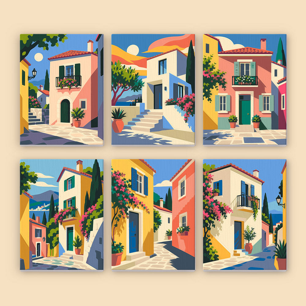 Mediterranean Village Charm mini paint by numbers – image 8