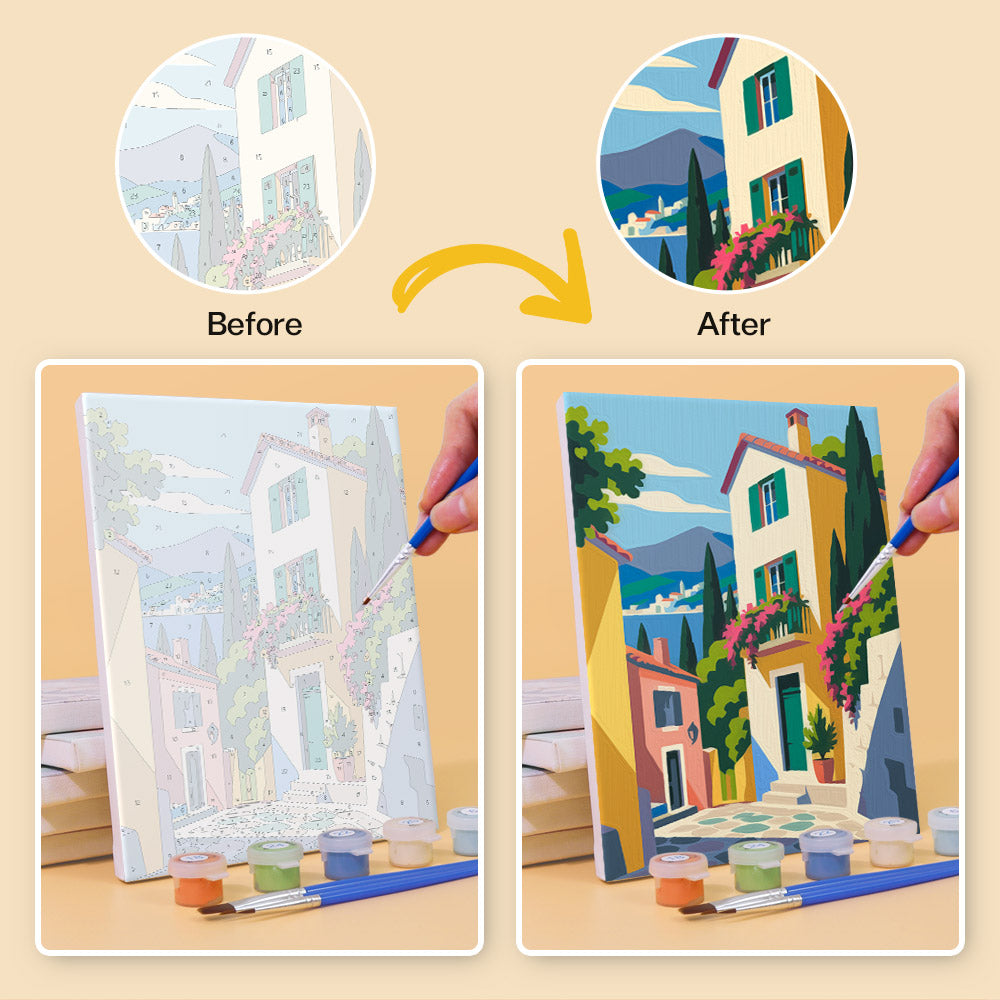 Mediterranean Village Charm mini paint by numbers – image 10