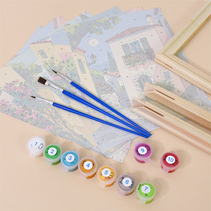 Mediterranean Village Charm mini paint by numbers – image 11